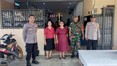 Ibadah Kenaikan Tuhan Yesus di Gereja GBI Sion Pebayuran Koramil Bersama Polsek Pebayuran Berikan Pengamanan Berlapis